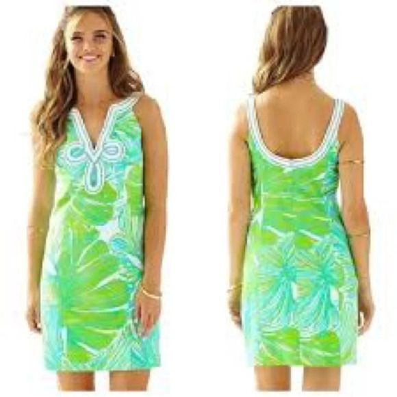 Lilly Pulitzer Dresses & Skirts - Lilly Pulitzer Dress Womens 00 Tessa Shift Green Sheen Fronds Place Preppy Sun